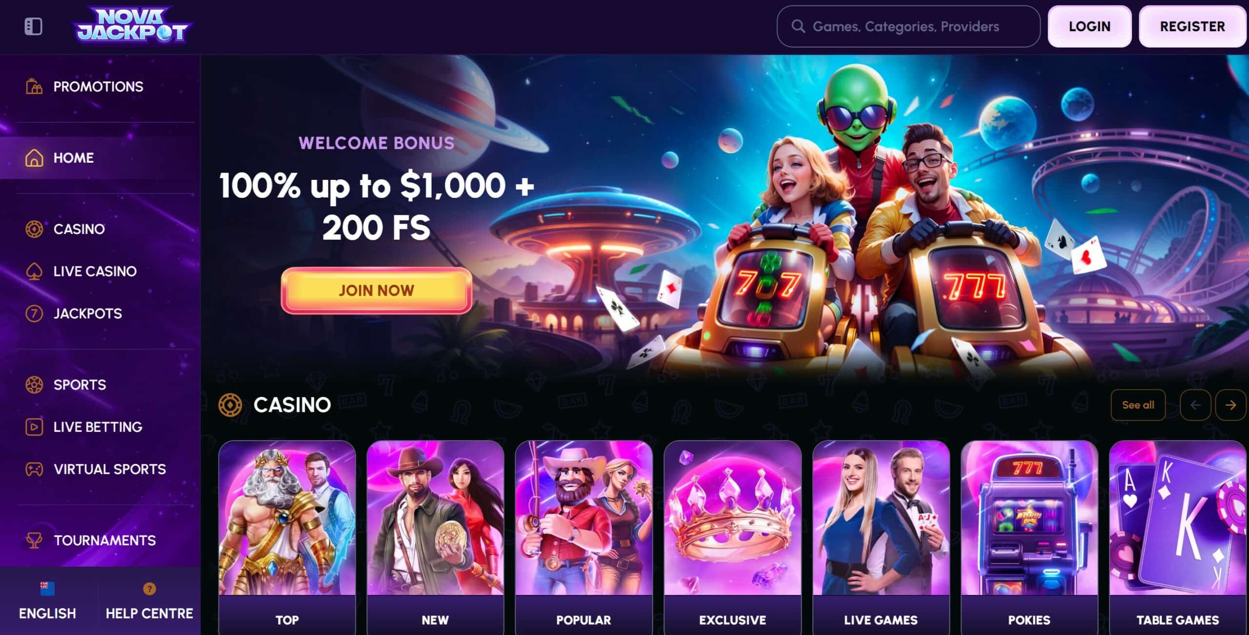 NovaJackpot Online Casino