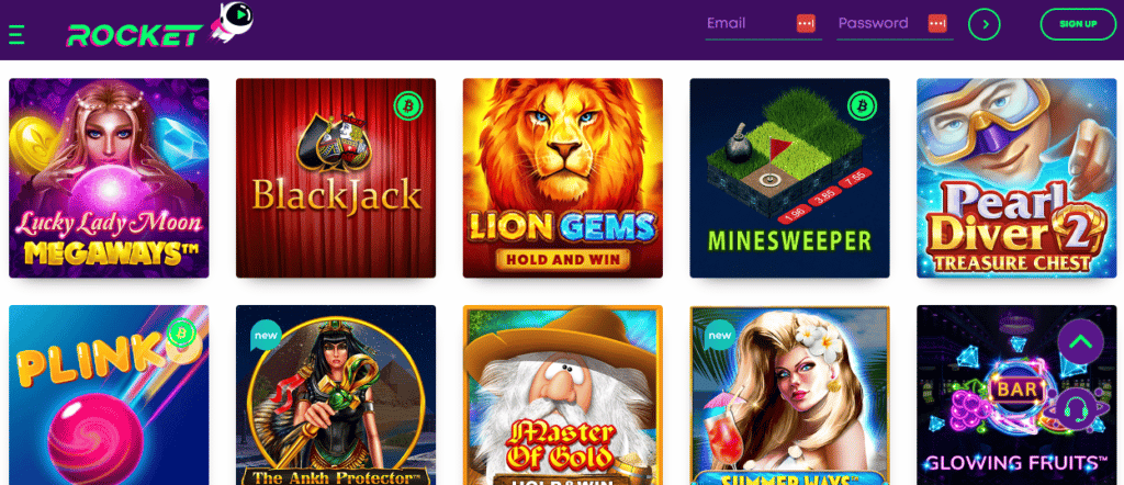 rocket casino games screenshot nz